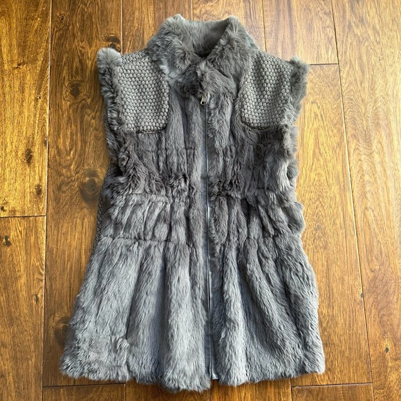 Linda Richards Luxury rabbit fur reversible vest size medium - Picture 1 of 11